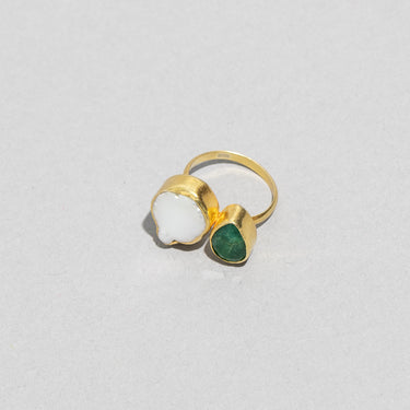Pearl and Emerald Gold Ring