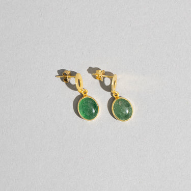 Green Quartz Drop Earrings
